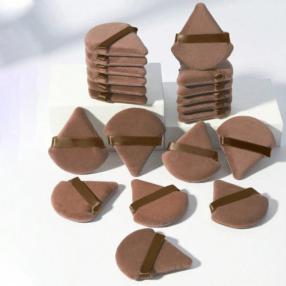 24pcs Triangle Shaped Powder Puff Designed For Contouring,Eye & Corner Areas,Foundation Mixing Container, Suitable For All Skin