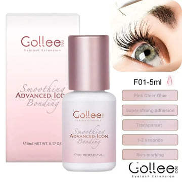 Gollee Pink Adhesive Eyelash Extension Glue 5ml Lashes Adhesive For Volume lashes Individual lashes Supplies Wholesale