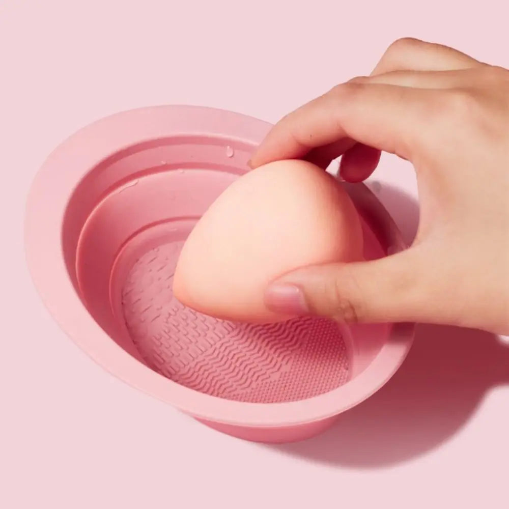 Silicone Makeup Brush Cleaning Bowl Foldable Cosmetic Brush Cleaner Makeup Brush Cleaning Mat Cosmetic Holder Beauty