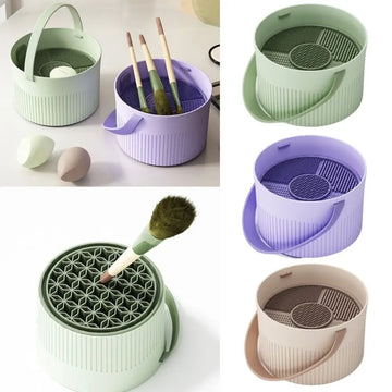 3 in1 Makeup Brush Cleaner Soft Waterproof Spillage Brush Cleaning Mat Durable Multifunction Cosmetic Brush Holder